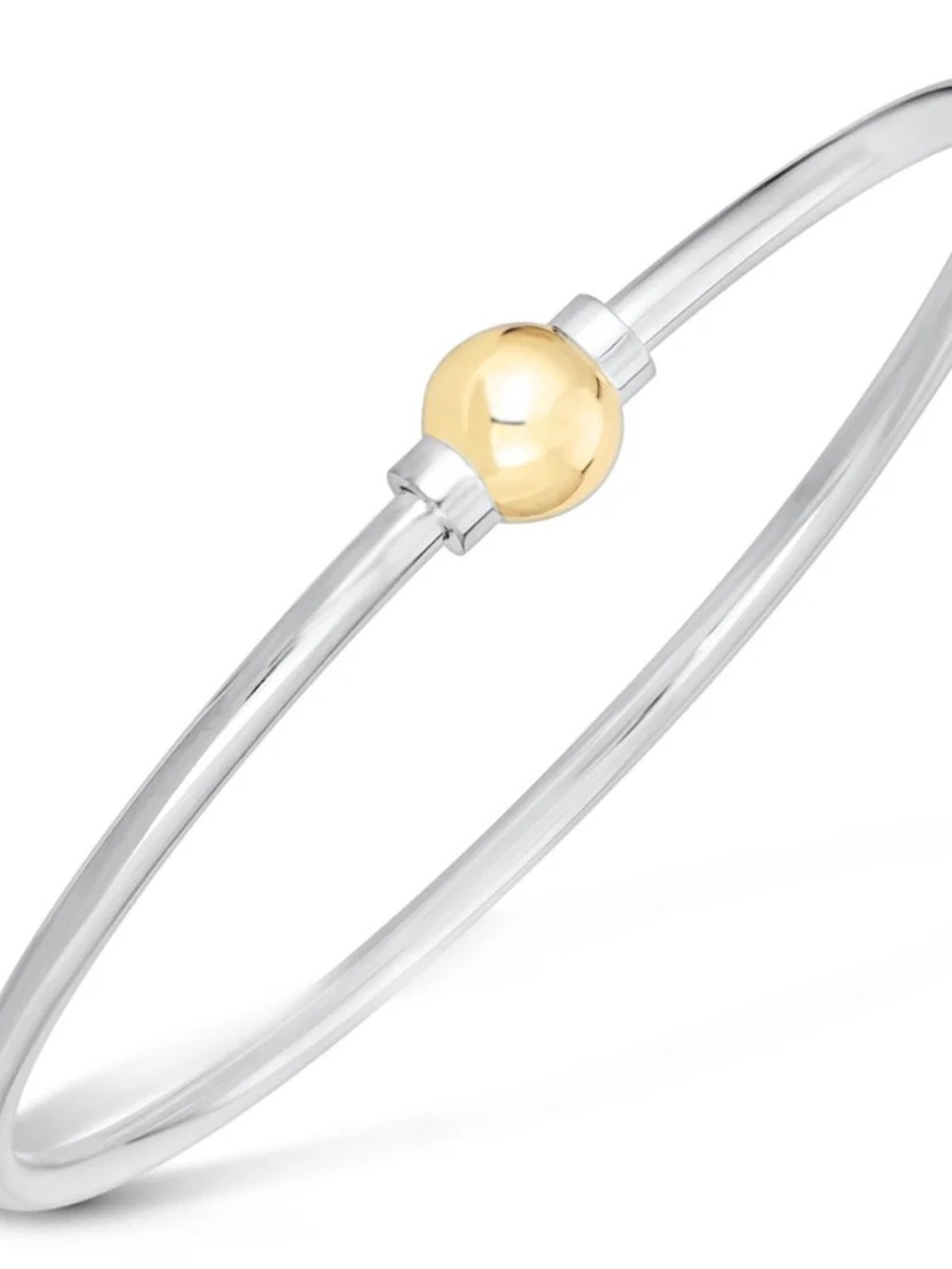 Two-Tone Kids Bangle Bracelet with Gold Accent